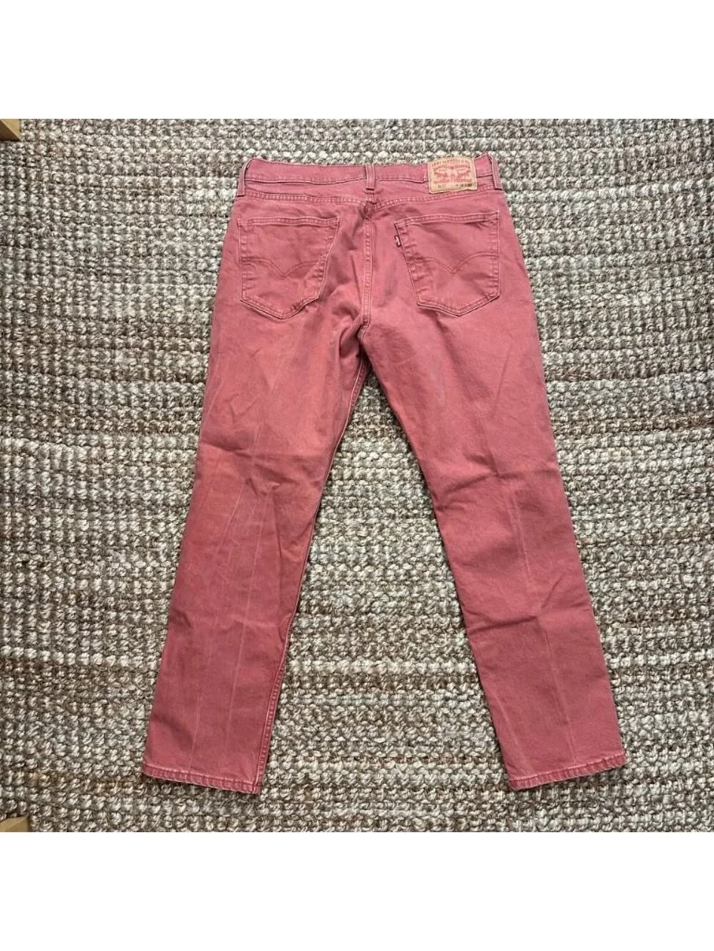 Levis 511 Mens Slim Fit Pants Coral Pink Red Denim Jeans W36 L30